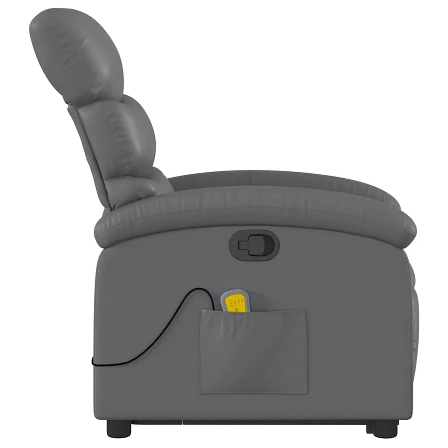 Fauteuil inclinable de massage Gris Similicuir - 10