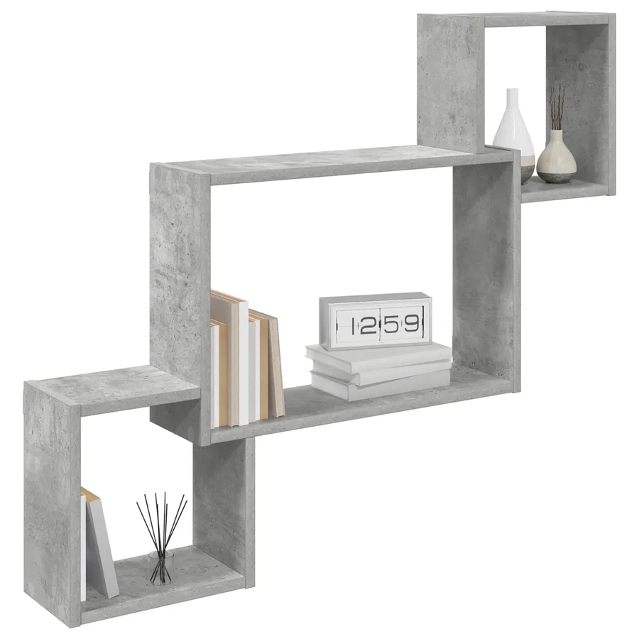 Étagère Murale Montage mural Gris béton 91,5 x 15 x 76 cm - 2