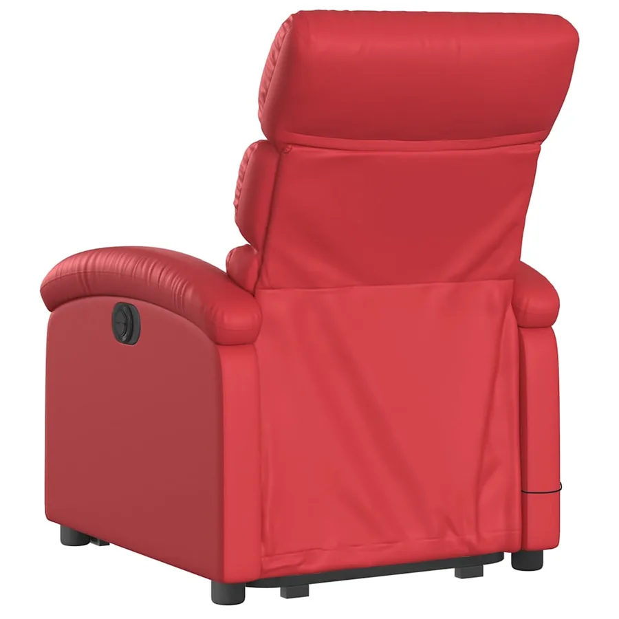 Fauteuil inclinable électrique rouge similicuir - 5