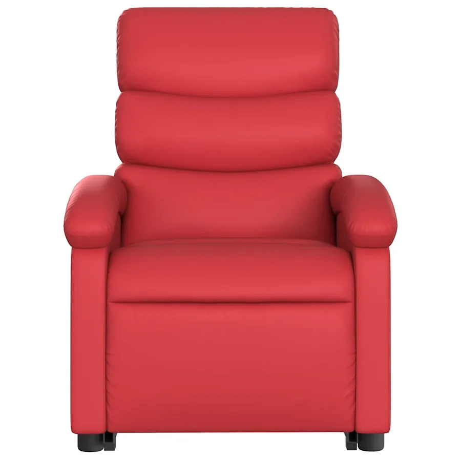 Fauteuil inclinable électrique rouge similicuir - 9