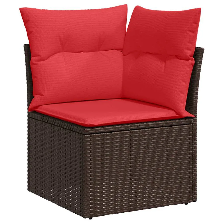 Ensemble de canapé de jardin Marron polyrotin - 5