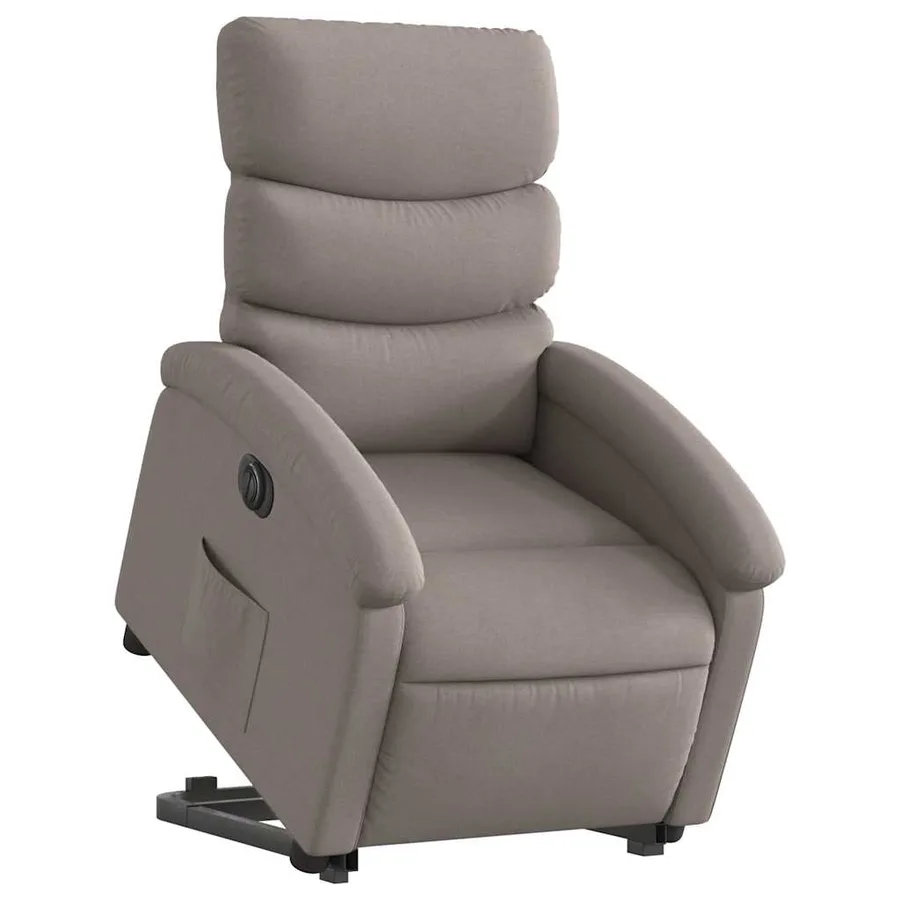 Fauteuil inclinable électrique taupe tissu - 3