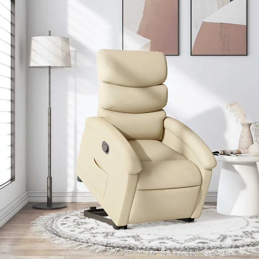Fauteuil inclinable Crème Tissu - 15
