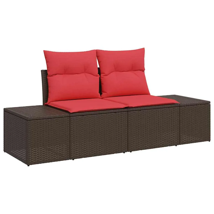 Ensemble de canapé de jardin 10 pcs Marron polyrotin - 4