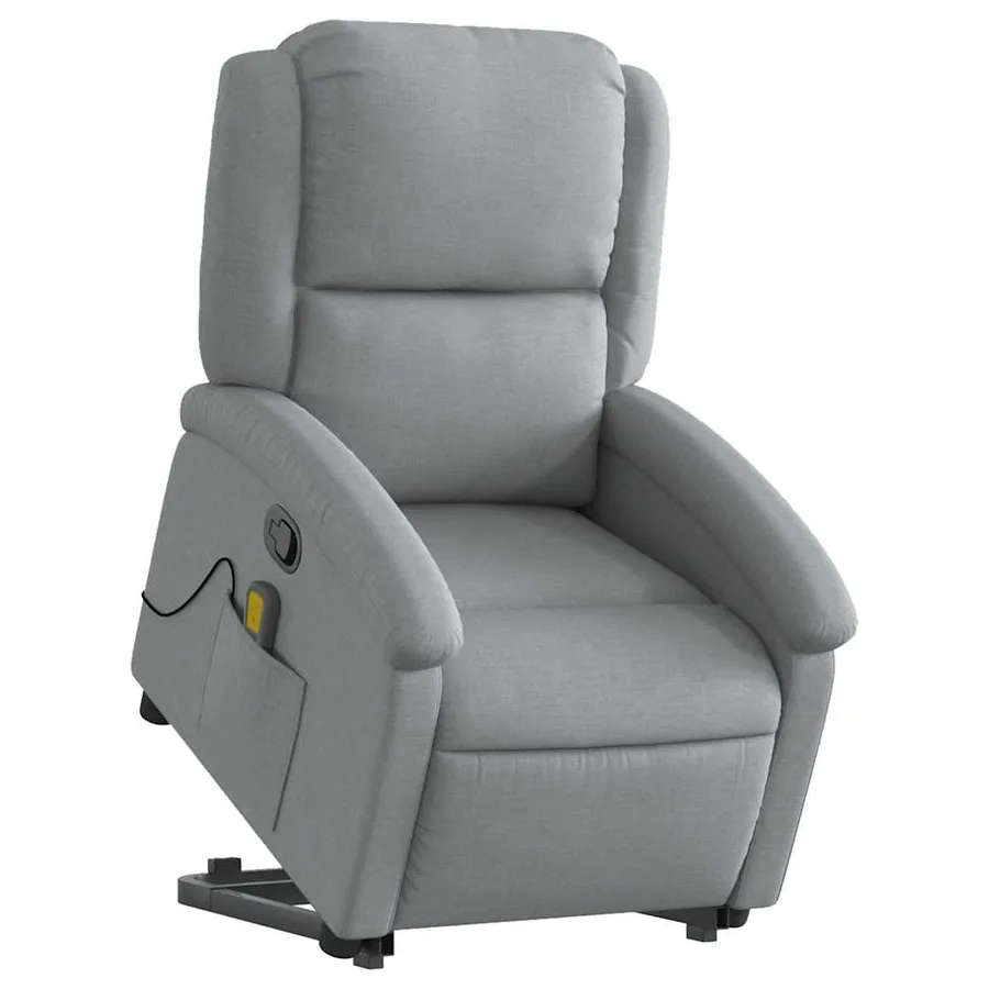 Fauteuil de massage inclinable Gris clair Tissu - 3