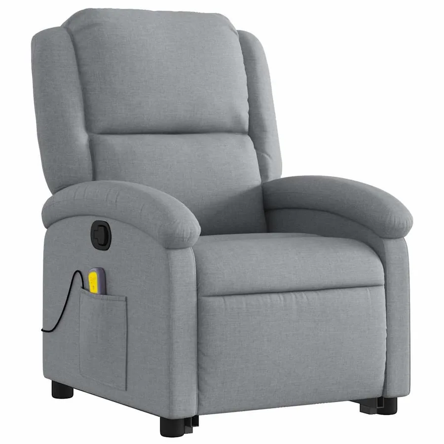 Fauteuil de massage inclinable Gris clair Tissu - 4