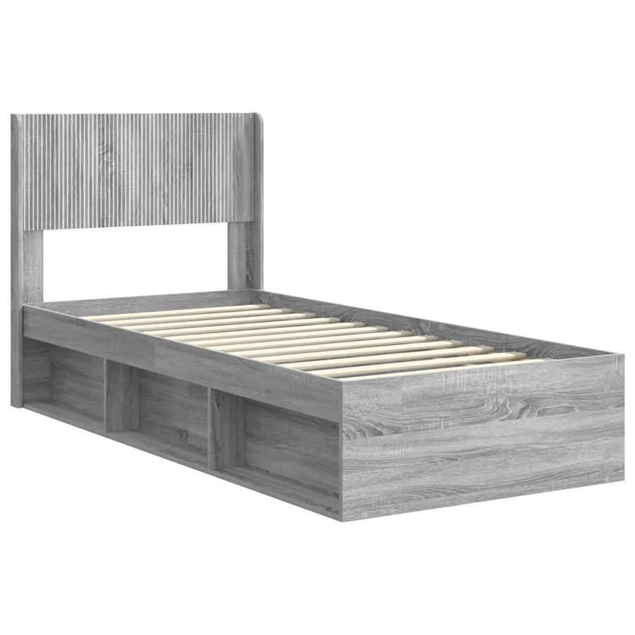 Cadre de lit avec rangement et tête de lit 3 pcs - 4
