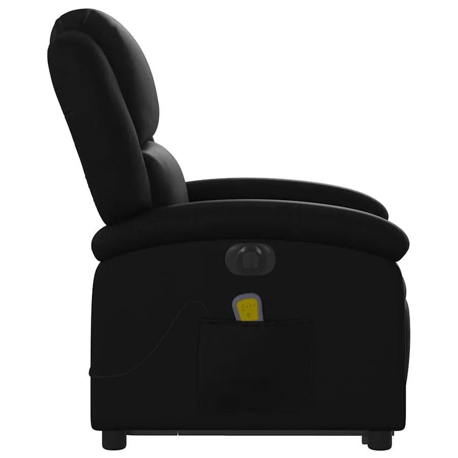 Fauteuil inclinable de massage électrique noir similicuir - 10