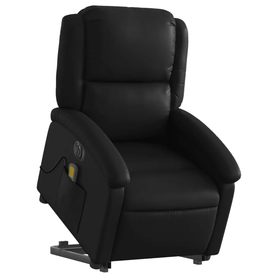 Fauteuil inclinable de massage électrique noir similicuir - 3
