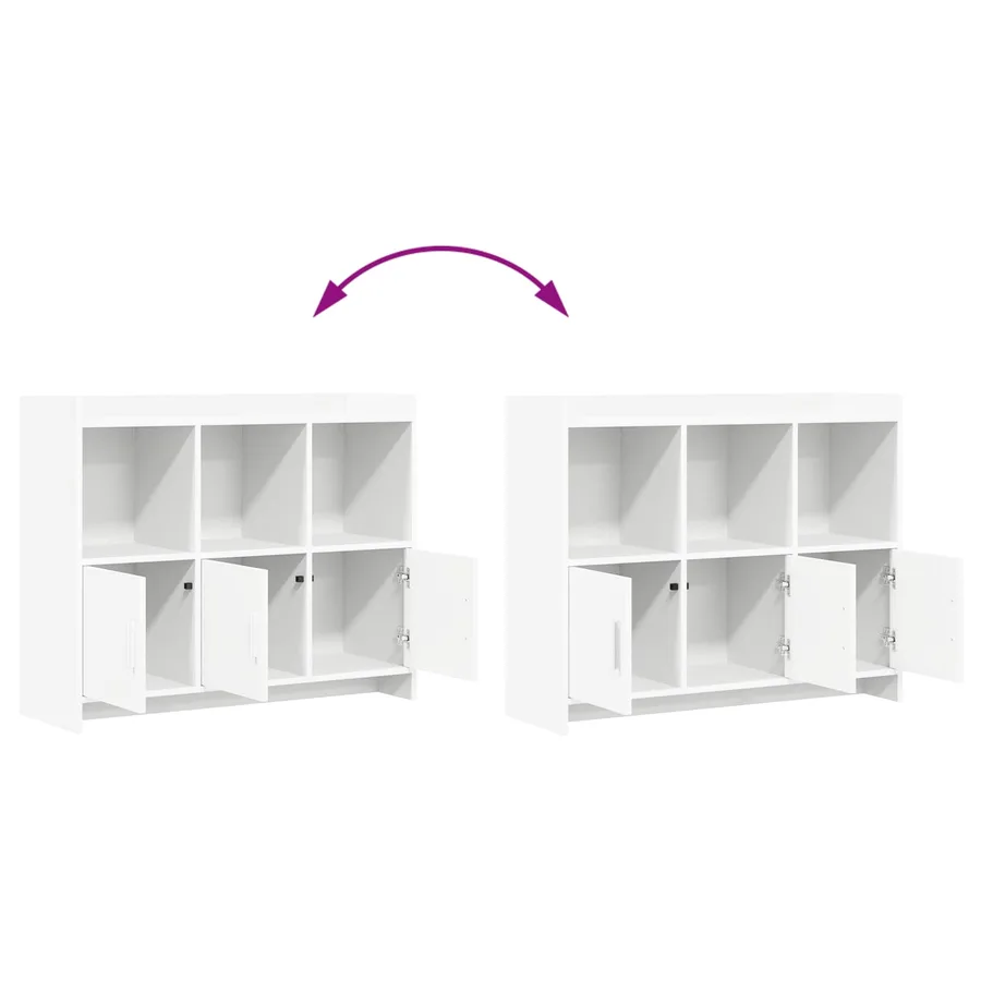 Buffet Blanc 98,5 x 33 x 80 cm Bois d'ingénierie - 9