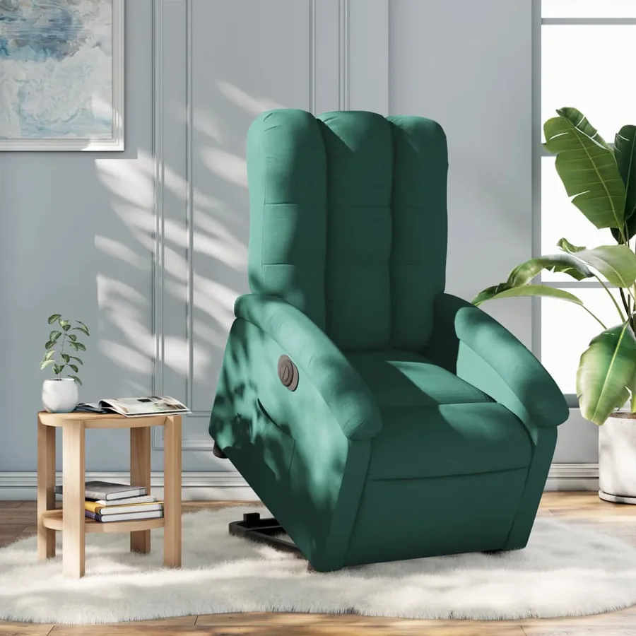 Fauteuil inclinable électrique vert foncé tissu - 14