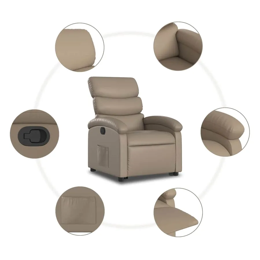 Fauteuil inclinable Cappuccino Similicuir - 8