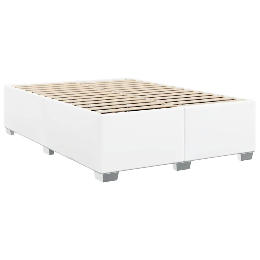 Cadre de lit sans matelas blanc format Queen similicuir - 3