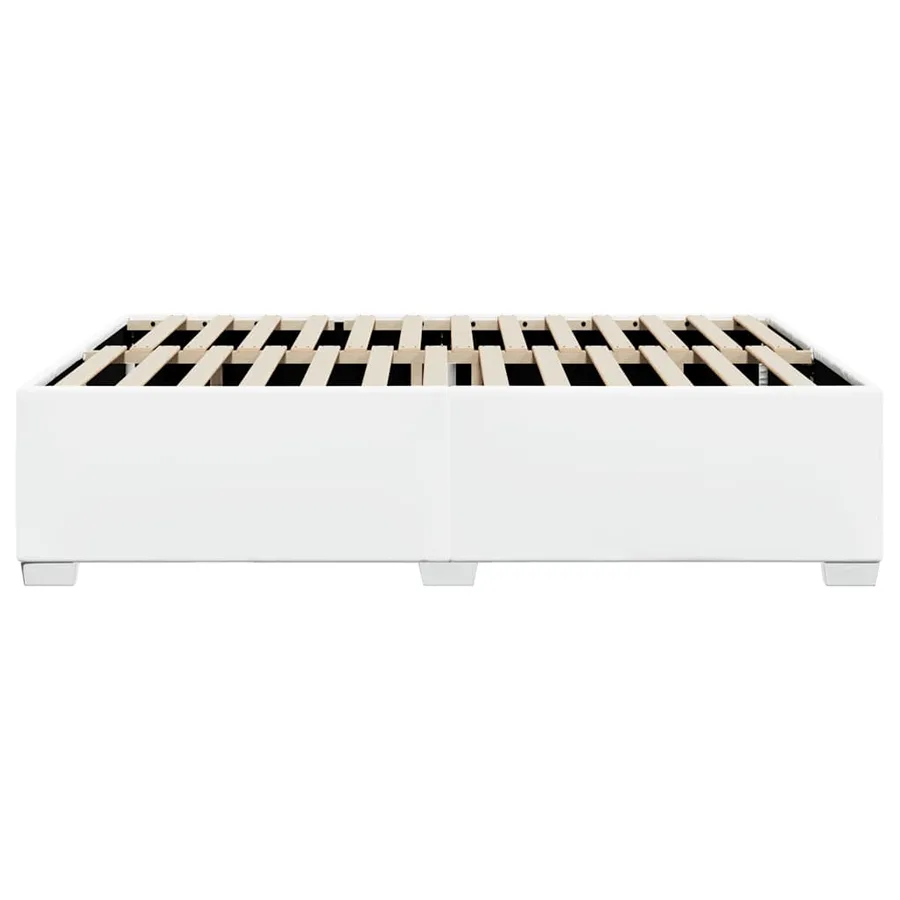 Cadre de lit sans matelas blanc format Queen similicuir - 5
