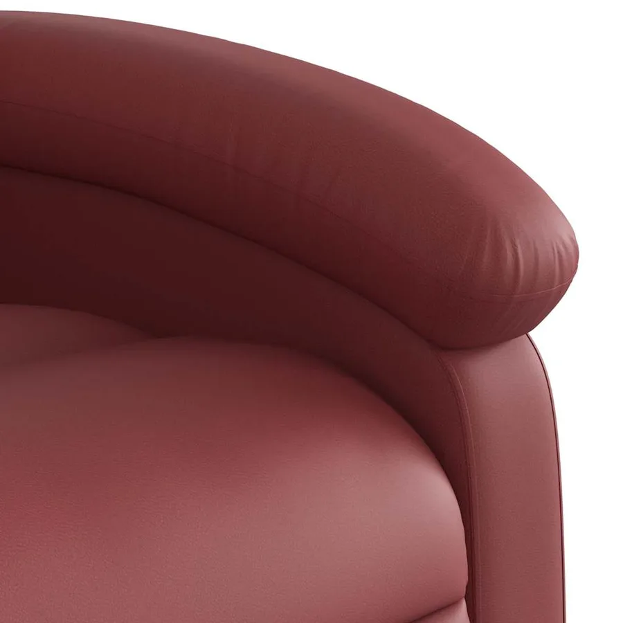 Fauteuil inclinable de massage électrique rouge bordeaux - 12