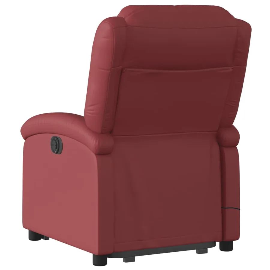 Fauteuil inclinable de massage électrique rouge bordeaux - 5