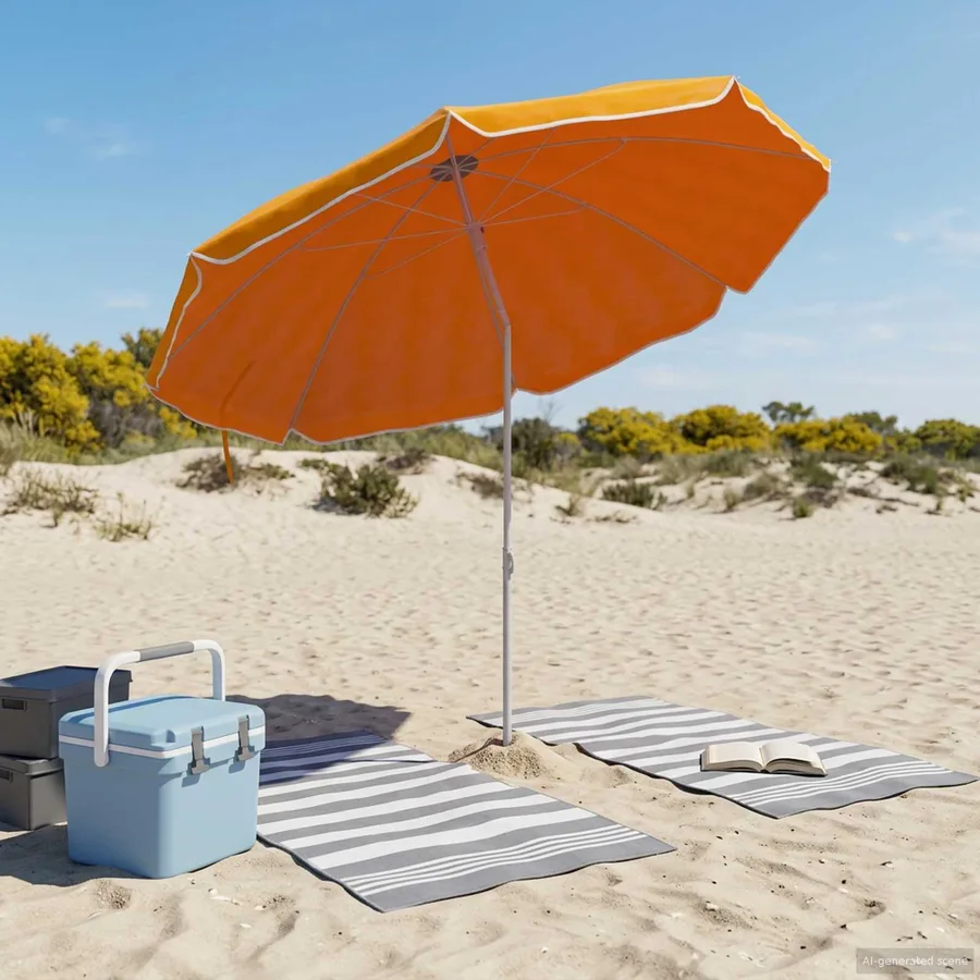 Parasol de jardin 240 cm polyester 170T Orange - 3