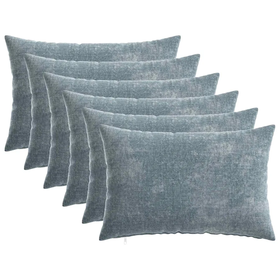 Housse de coussin 6 pcs HEERLEN Bleu clair 30 x 50 cm