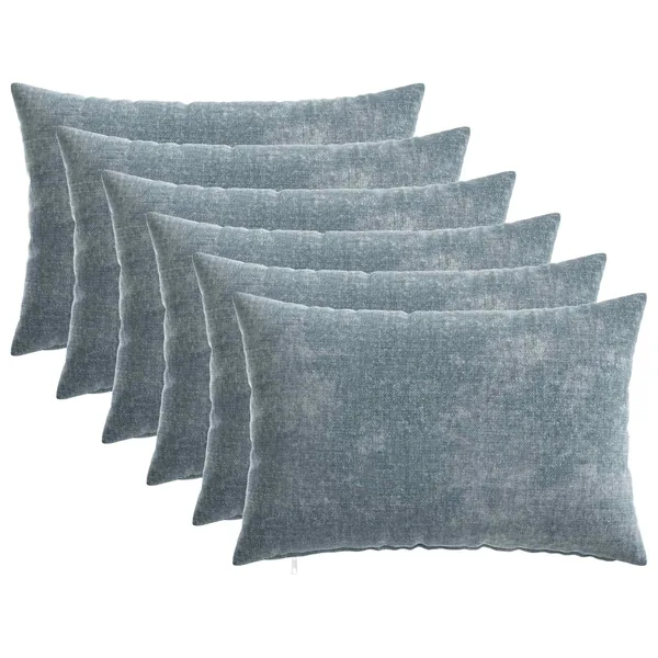 Housse de coussin 6 pcs HEERLEN Bleu clair 30 x 50 cm