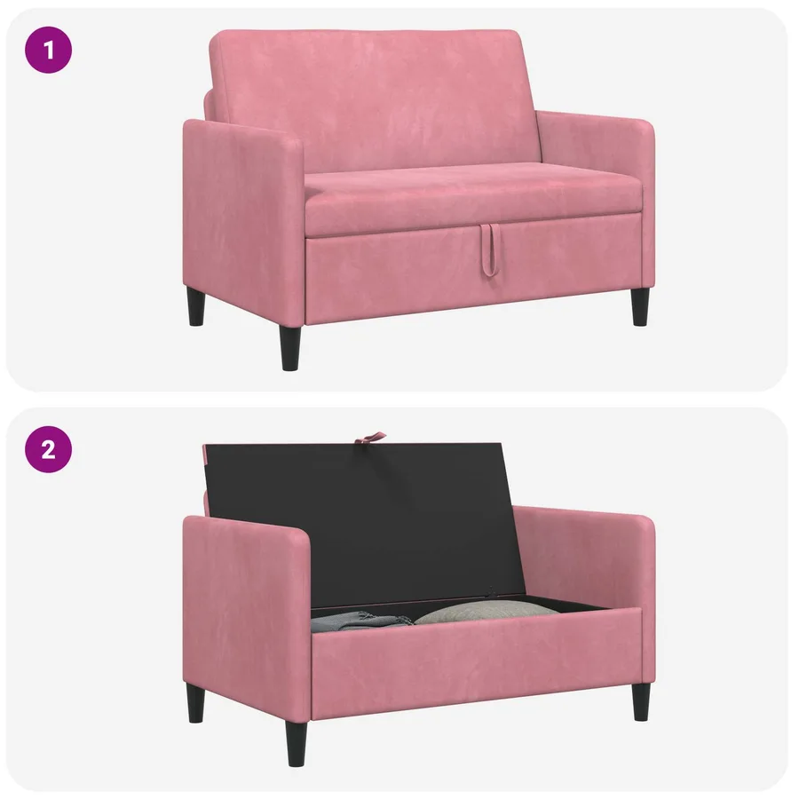 Sofa avec rangement Rose 122 x 78 x 87 cm Polyester - 6