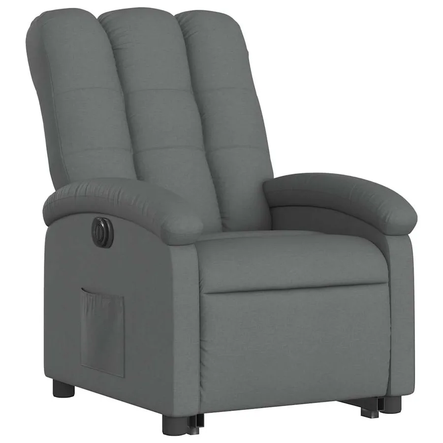 Fauteuil inclinable électrique gris foncé tissu - 4
