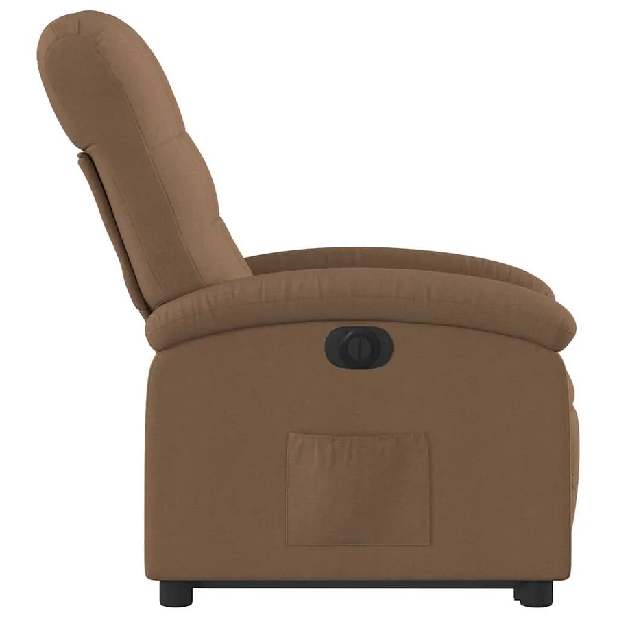 Fauteuil inclinable électrique marron tissu - 10