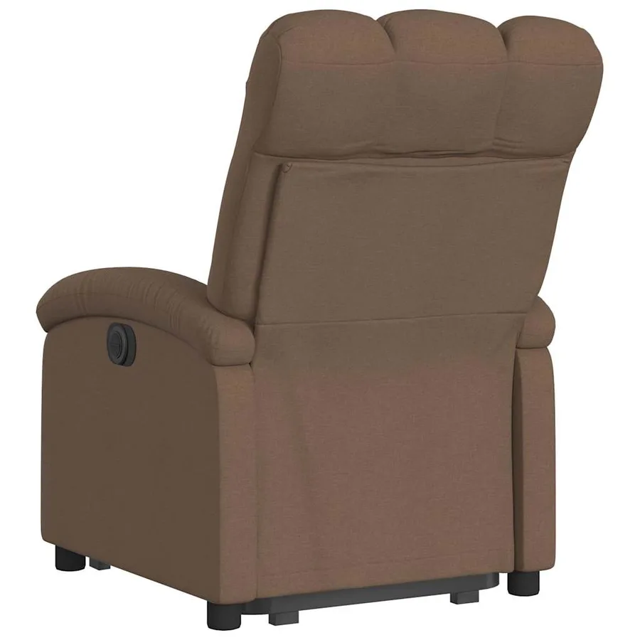 Fauteuil inclinable électrique marron tissu - 5