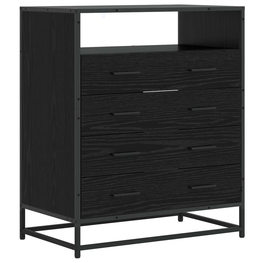 Armoire à tiroirs 4-Tiroir Chêne noir 70 x 41 x 83,5 cm