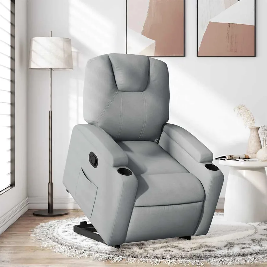 Fauteuil inclinable Gris clair Tissu - 16