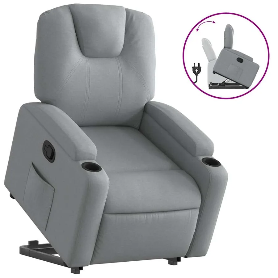 Fauteuil inclinable Gris clair Tissu - 2
