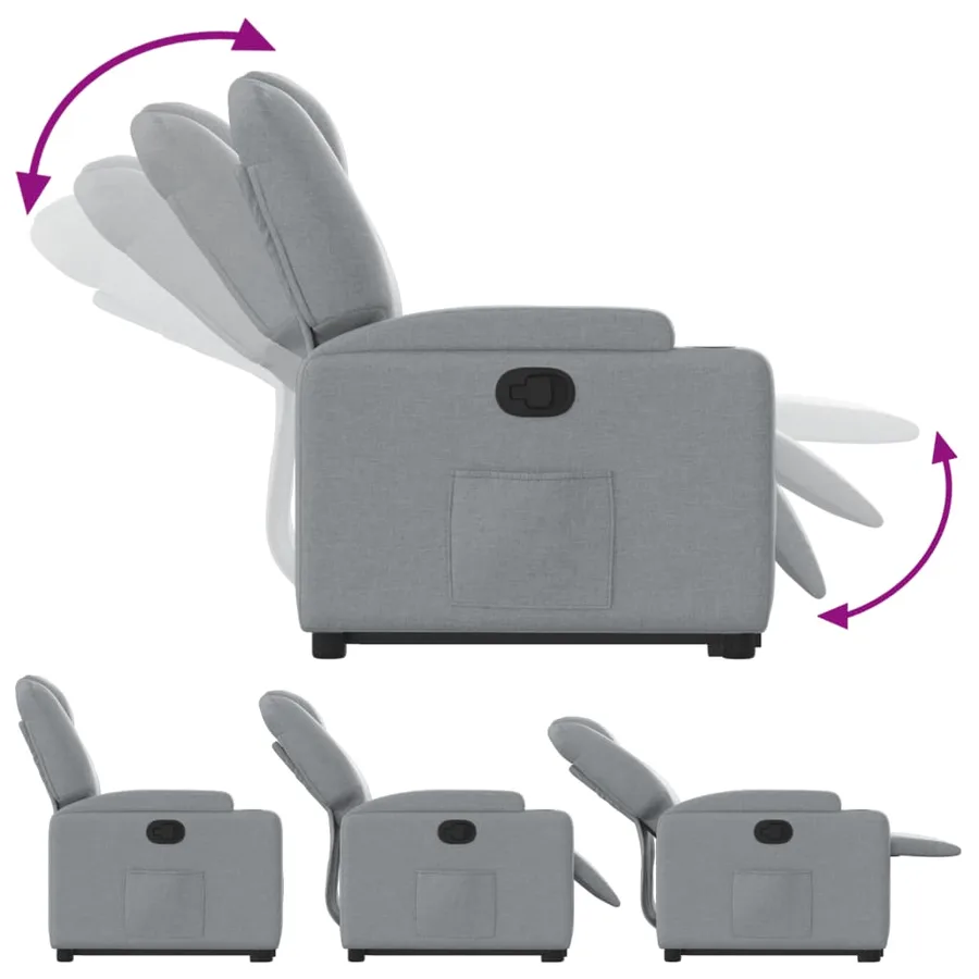 Fauteuil inclinable Gris clair Tissu - 7