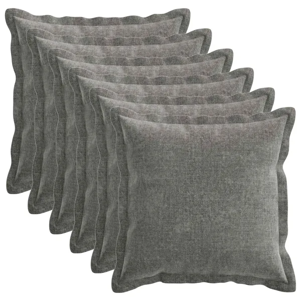 Housse de coussin 6 pcs HOUTEN Gris foncé 50 x 50 cm