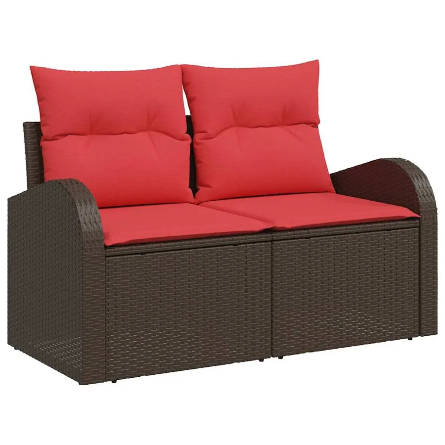 Ensemble de canapé de jardin 8 pcs Marron Poly Rattan - 4