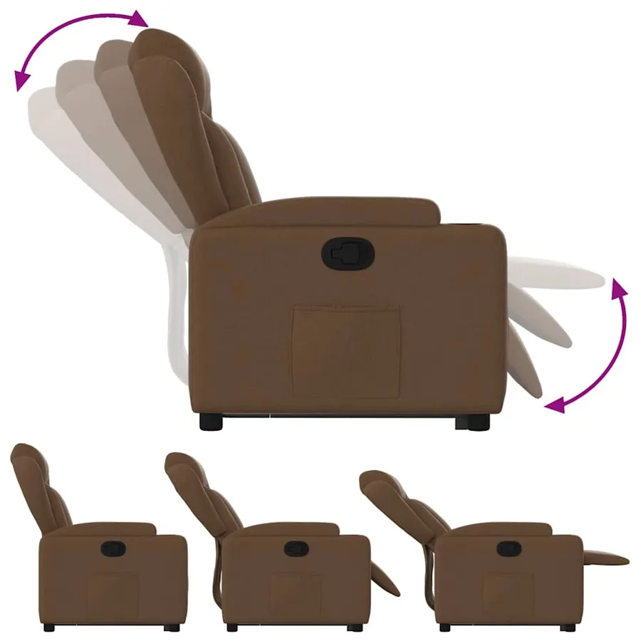 Fauteuil inclinable Marron Tissu - 7