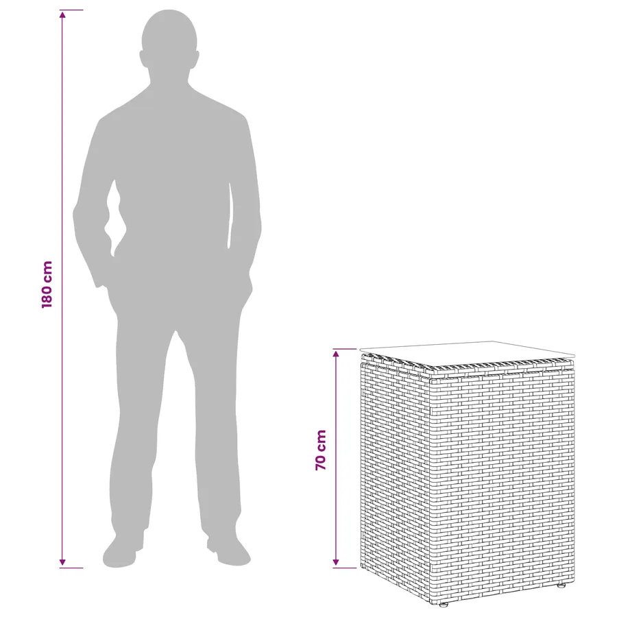 Table d'appoint Noir polyrotin - 8