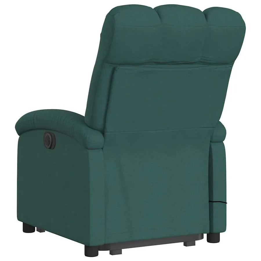 Fauteuil inclinable de massage électrique Vert foncé Tissu - 5