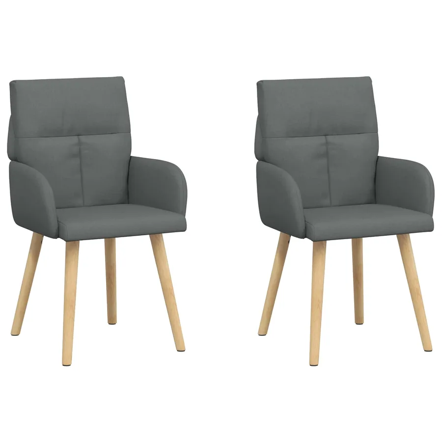 Chaises de salle à manger 2 pcs Tissu Gris foncé - 2