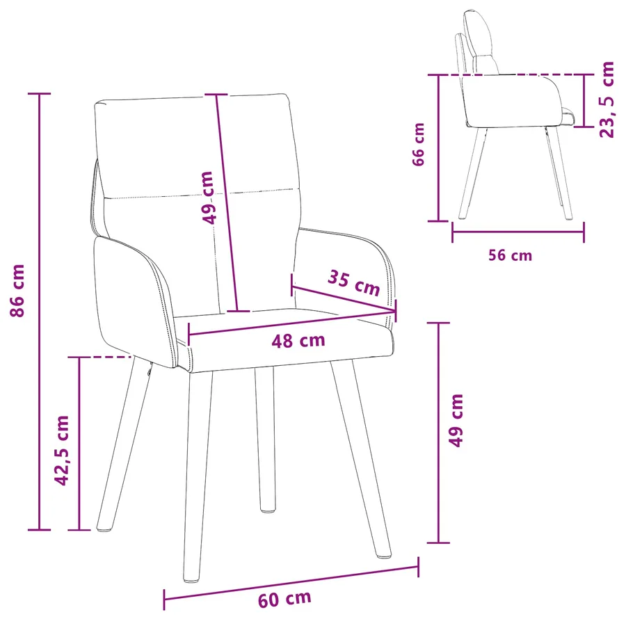 Chaises de salle à manger 2 pcs Tissu Gris foncé - 8