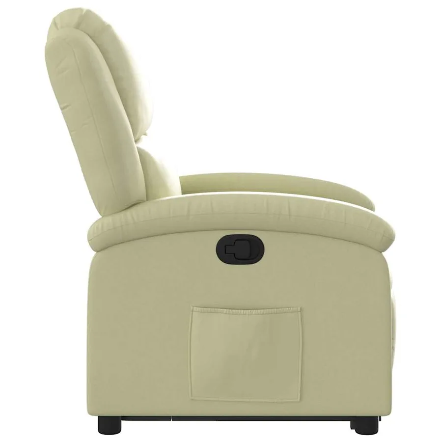 Fauteuil inclinable crème cuir véritable - 10