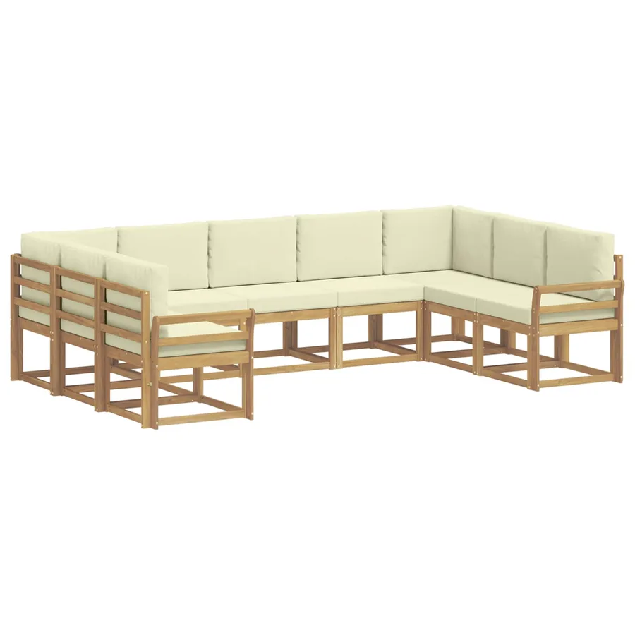 Ensemble de canapés d'extérieur 9 pcs Blanc et crème - 2