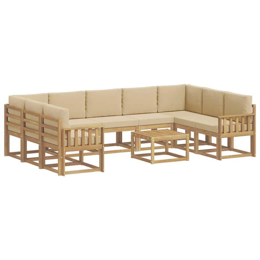 Ensemble de canapés d'extérieur 10 pcs Blanc et Beige - 2