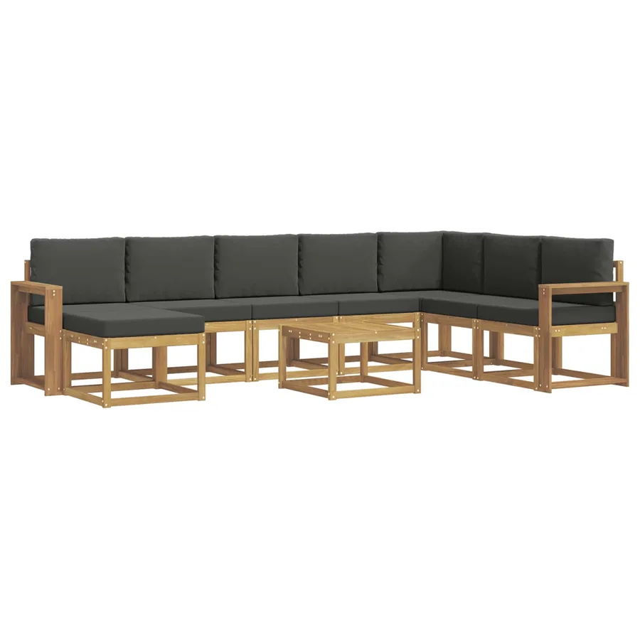 Ensemble de canapés d'extérieur 9 pcs Blanc et anthracite - 2