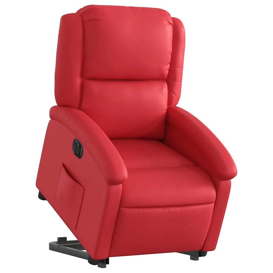 Fauteuil inclinable électrique rouge similicuir - 3