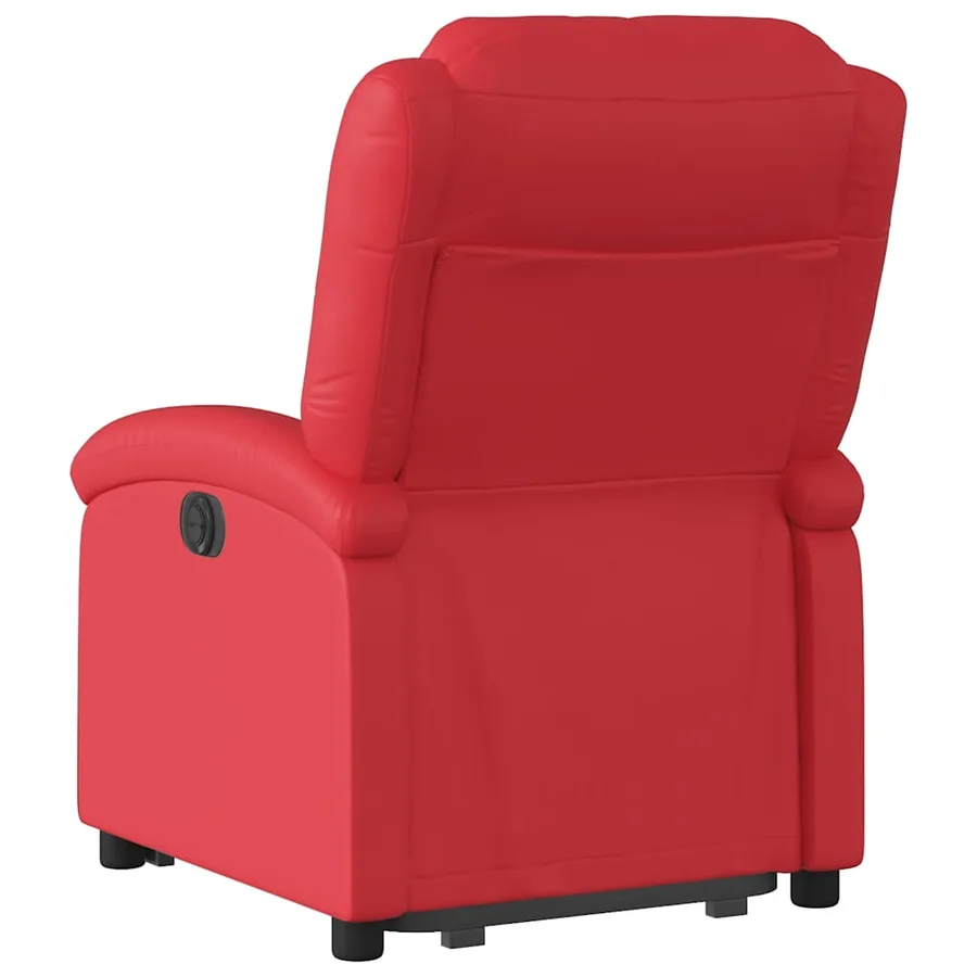 Fauteuil inclinable électrique rouge similicuir - 5