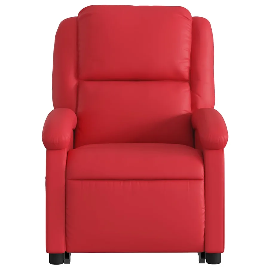 Fauteuil inclinable électrique rouge similicuir - 9