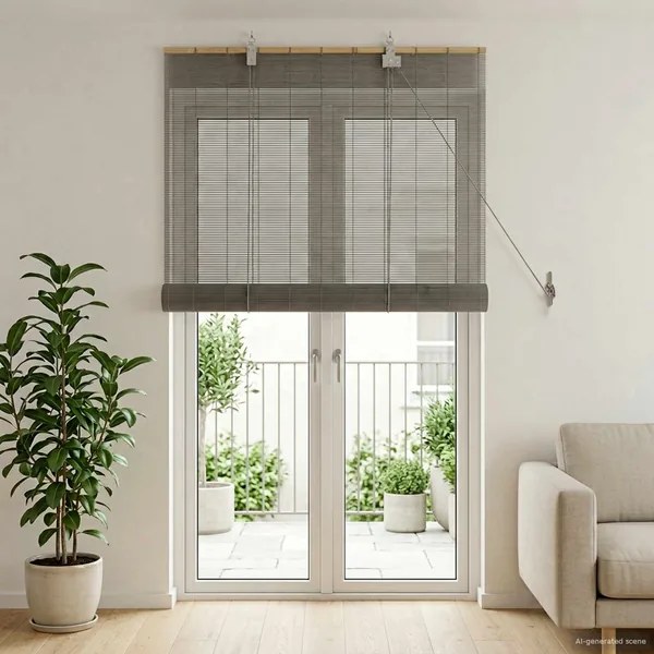 Store enrouleur Gris 90 x 220 cm Bambou