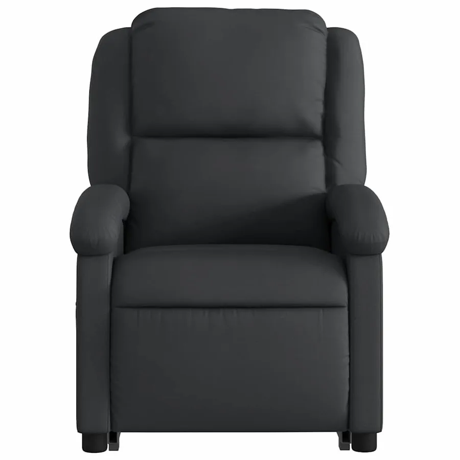 Fauteuil inclinable de massage noir cuir véritable - 9
