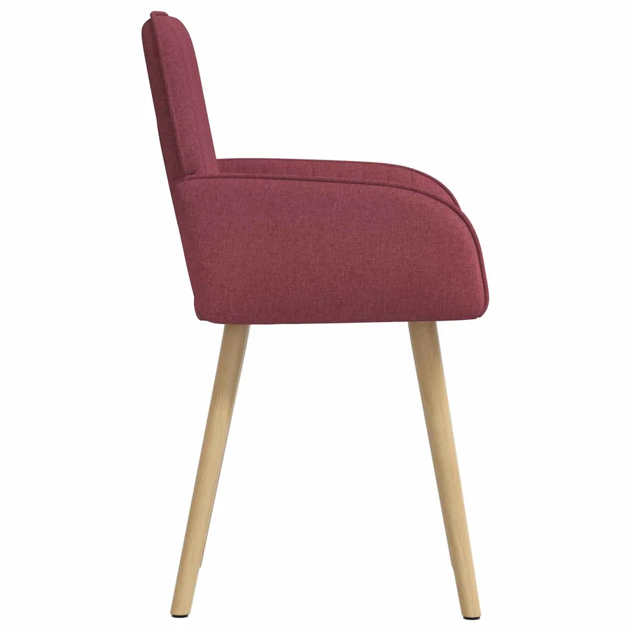 Chaises de salle à manger 2 pcs Tissu Bordeaux - 4