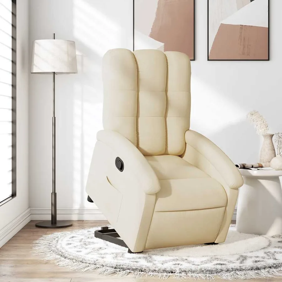 Fauteuil inclinable Crème Tissu - 16