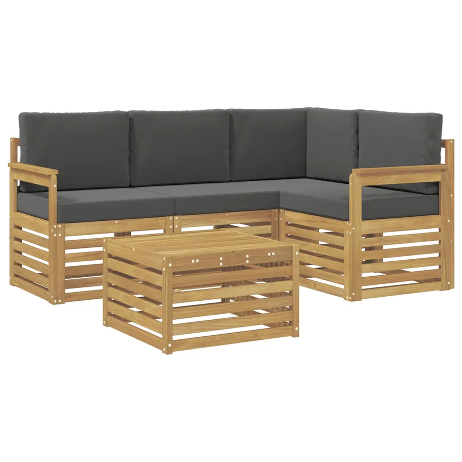 Ensemble de canapés d'extérieur 5 pcs Blanc et anthracite - 2